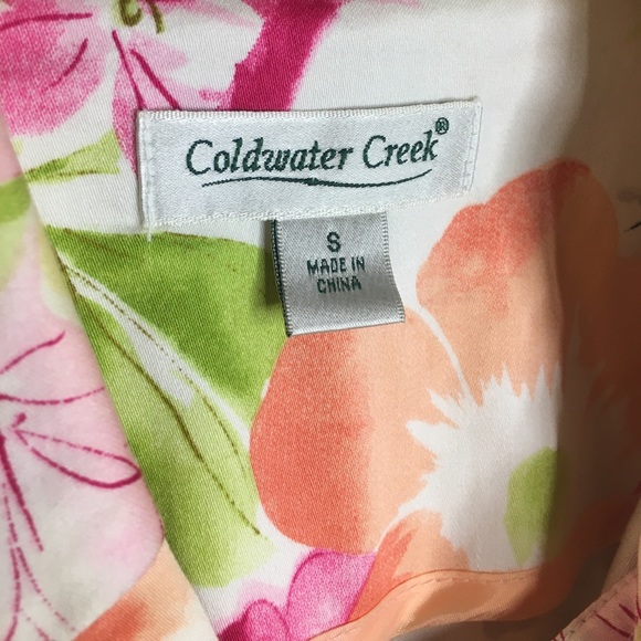 Coldwater Creek | Women’s Colorful Floral Print Pea Coat Jacket - Picture 4 of 16